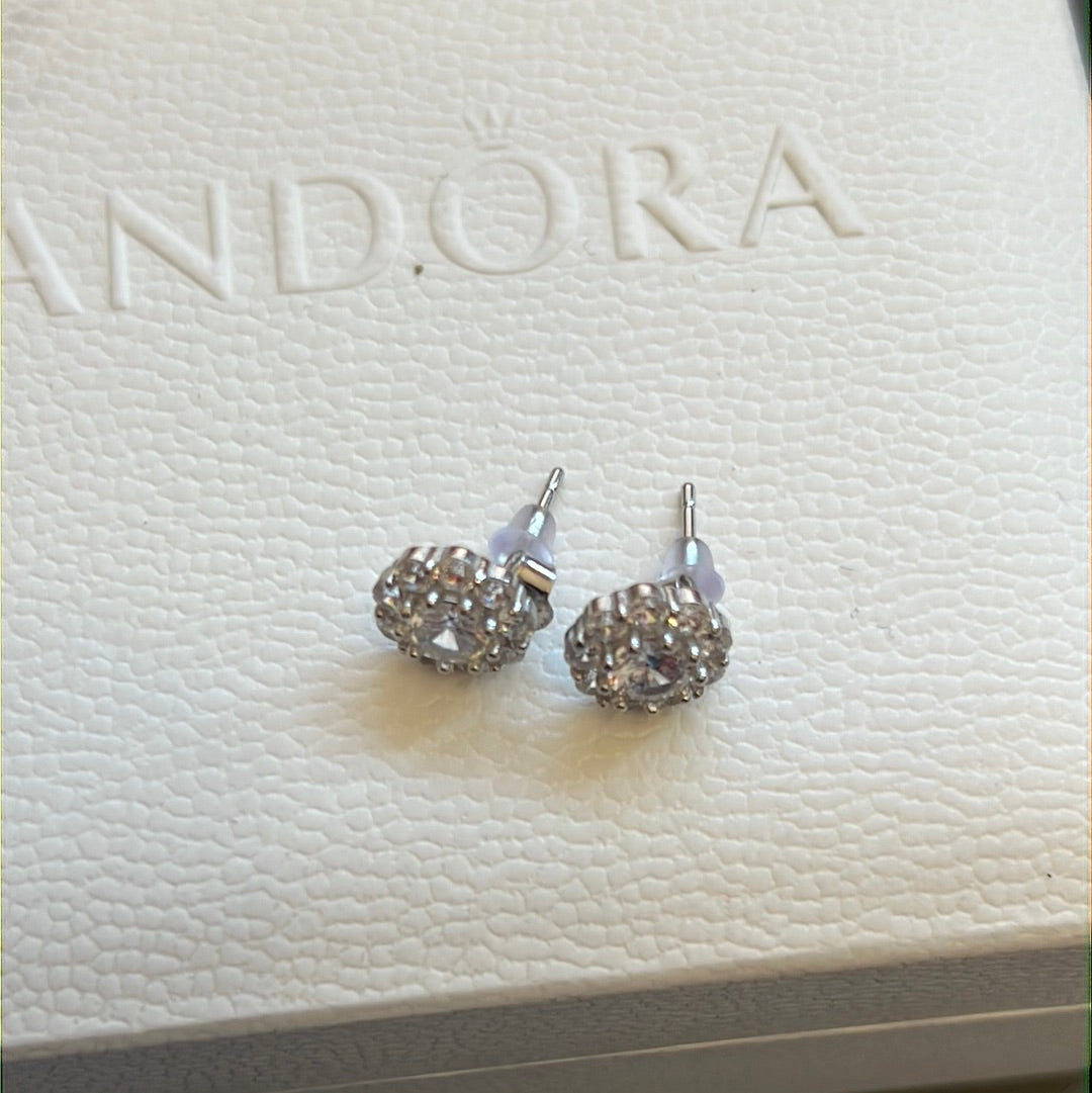 Sterling Silver Pave Snowflake Earrings