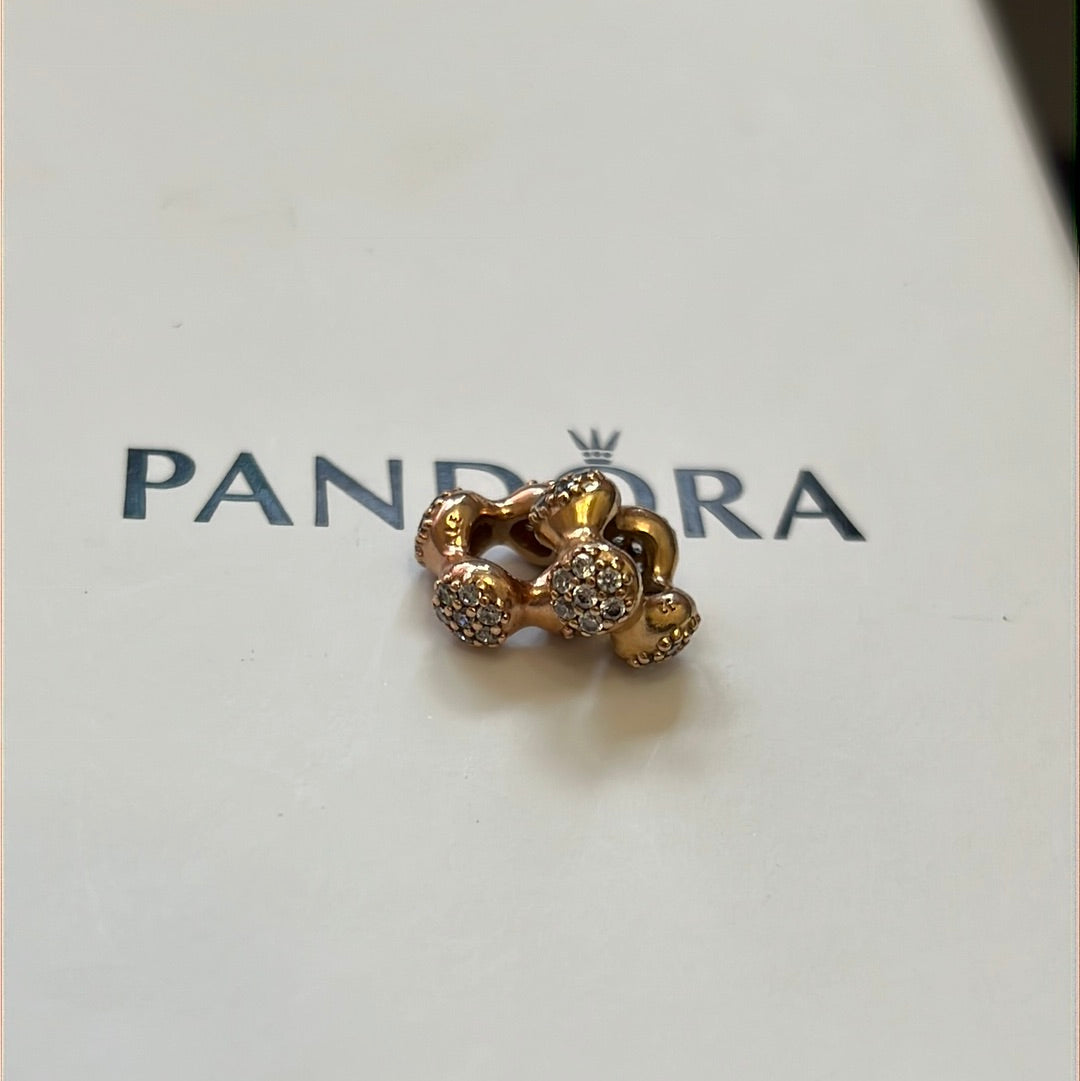 Genuine Pandora Pave Rose Gold Love Pod Spacers x2