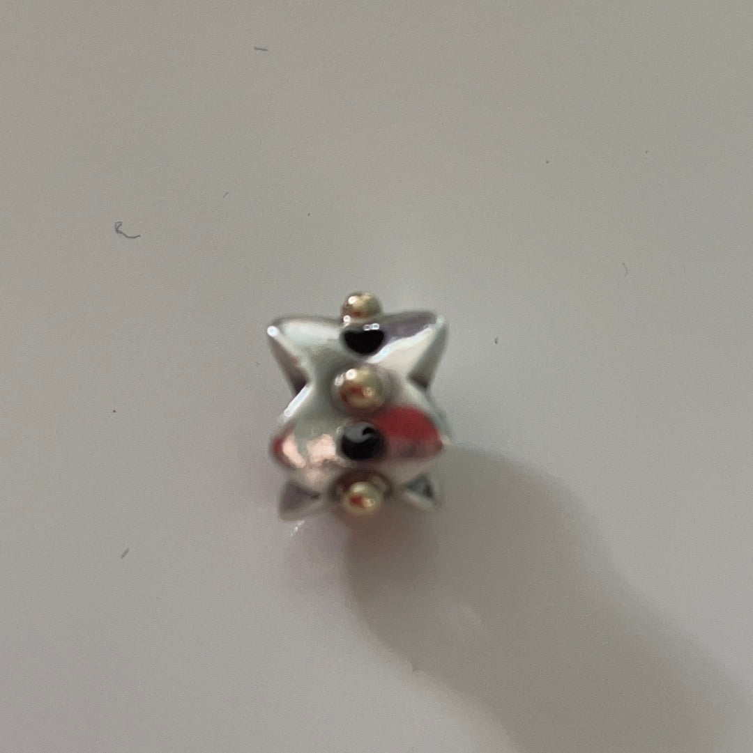 Genuine Pandora Two Tone Dot Lace Eyelet Charm