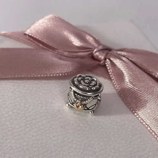 Genuine Pandora Two Tone Beautiful Jewellery Box Charm