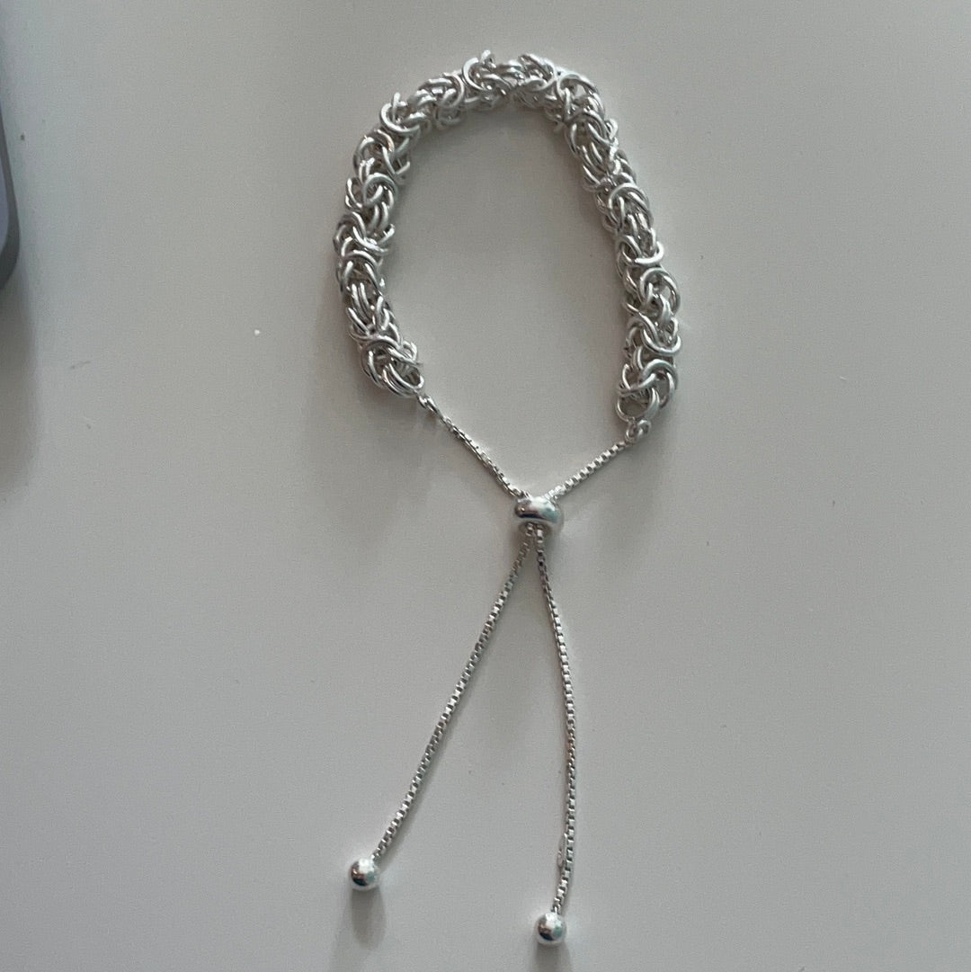 Sterling Silver Slider Bracelet Adjustable