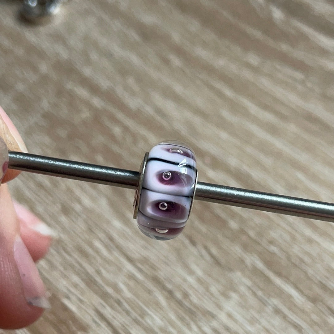 Genuine Chamilia Murano Purple Dot and Bubble Charm