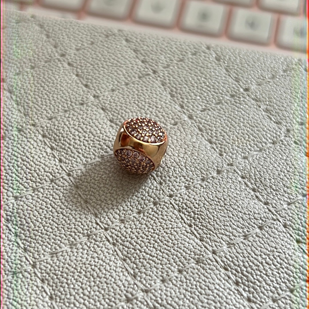 Genuine Pandora Rose Gold Dazzling Droplet Stone, Trio Charm HTF Rare