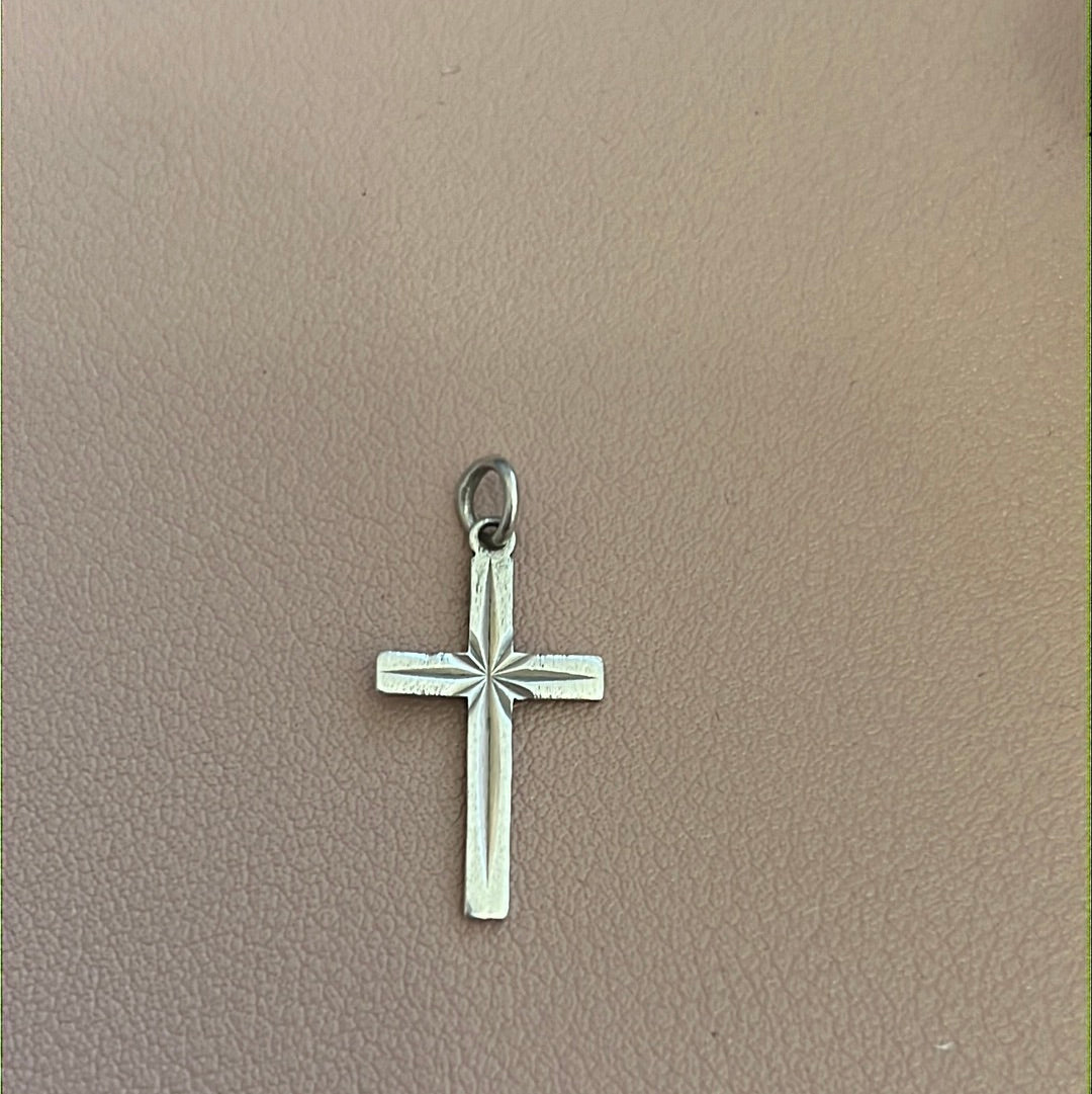 P & R Bushell Birmingham Sterling Silver Cross Pendant Charm