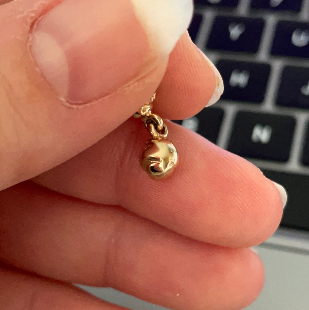 Genuine Pandora Solid 14ct Gold Ruby Rose Bud Dangle SUPER RARE HTF