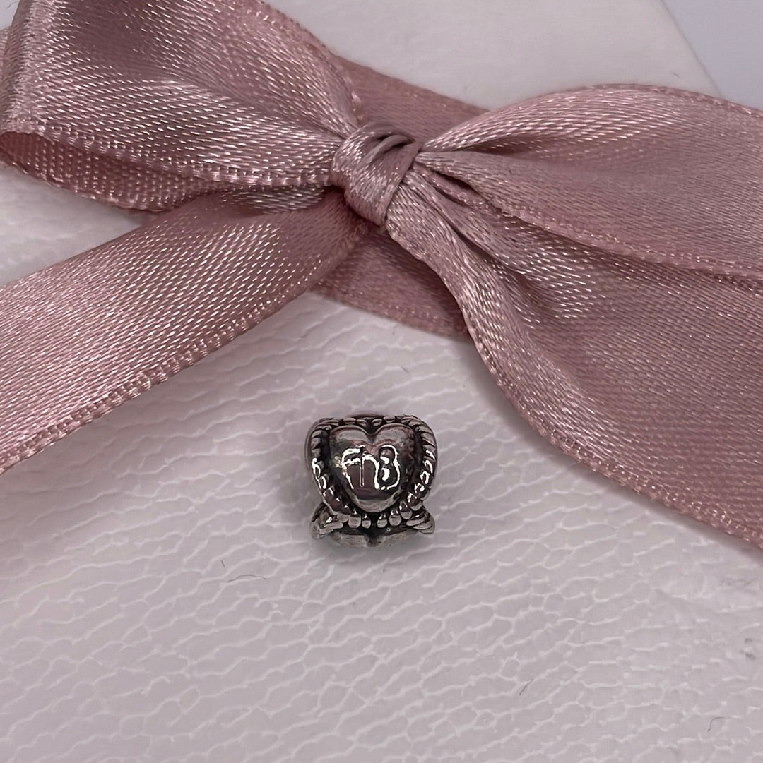 Genuine Pandora 18th 18 Birthday Heart Charm