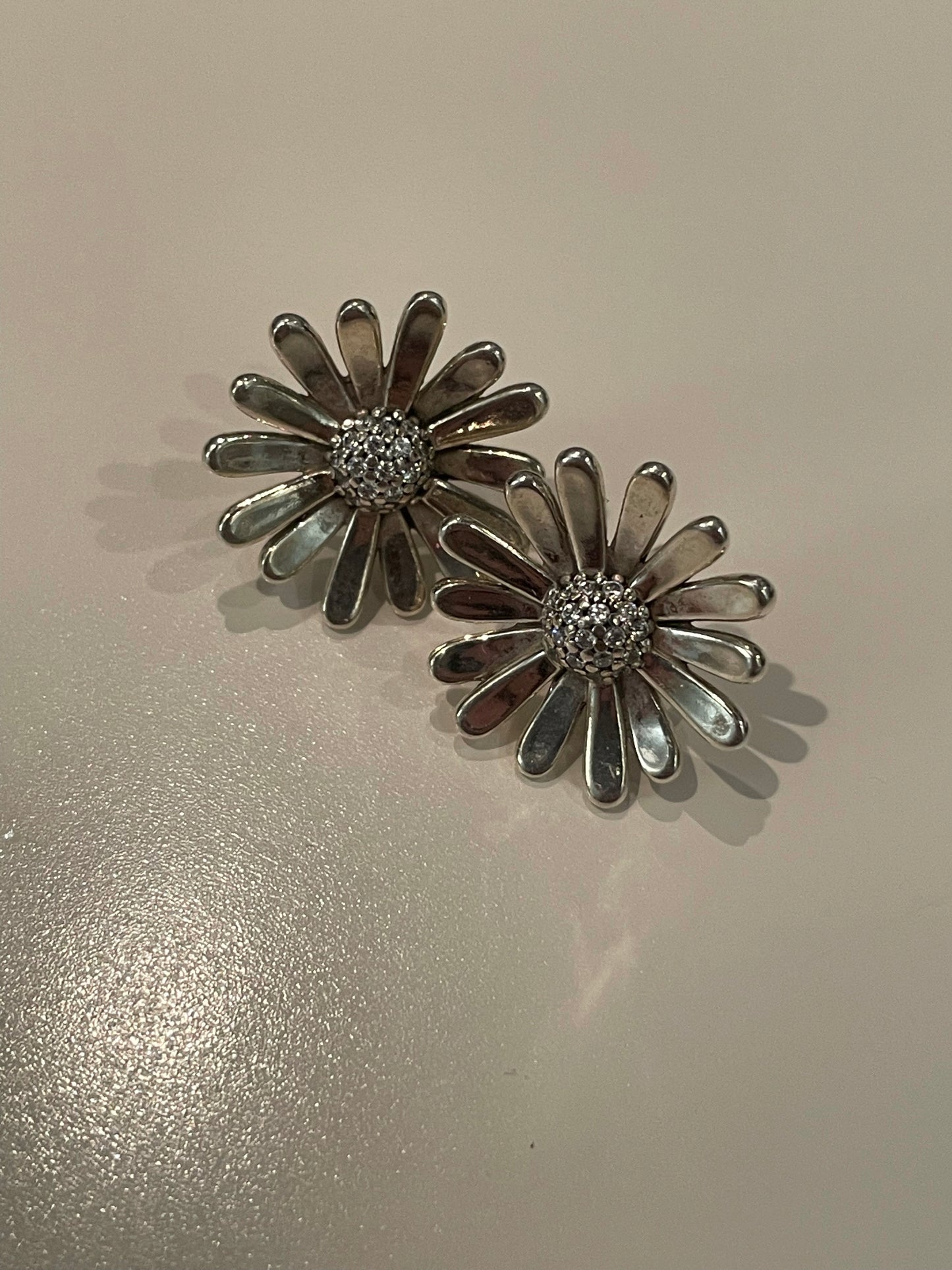 Genuine Pandora Large Pave Daisy Earrings
