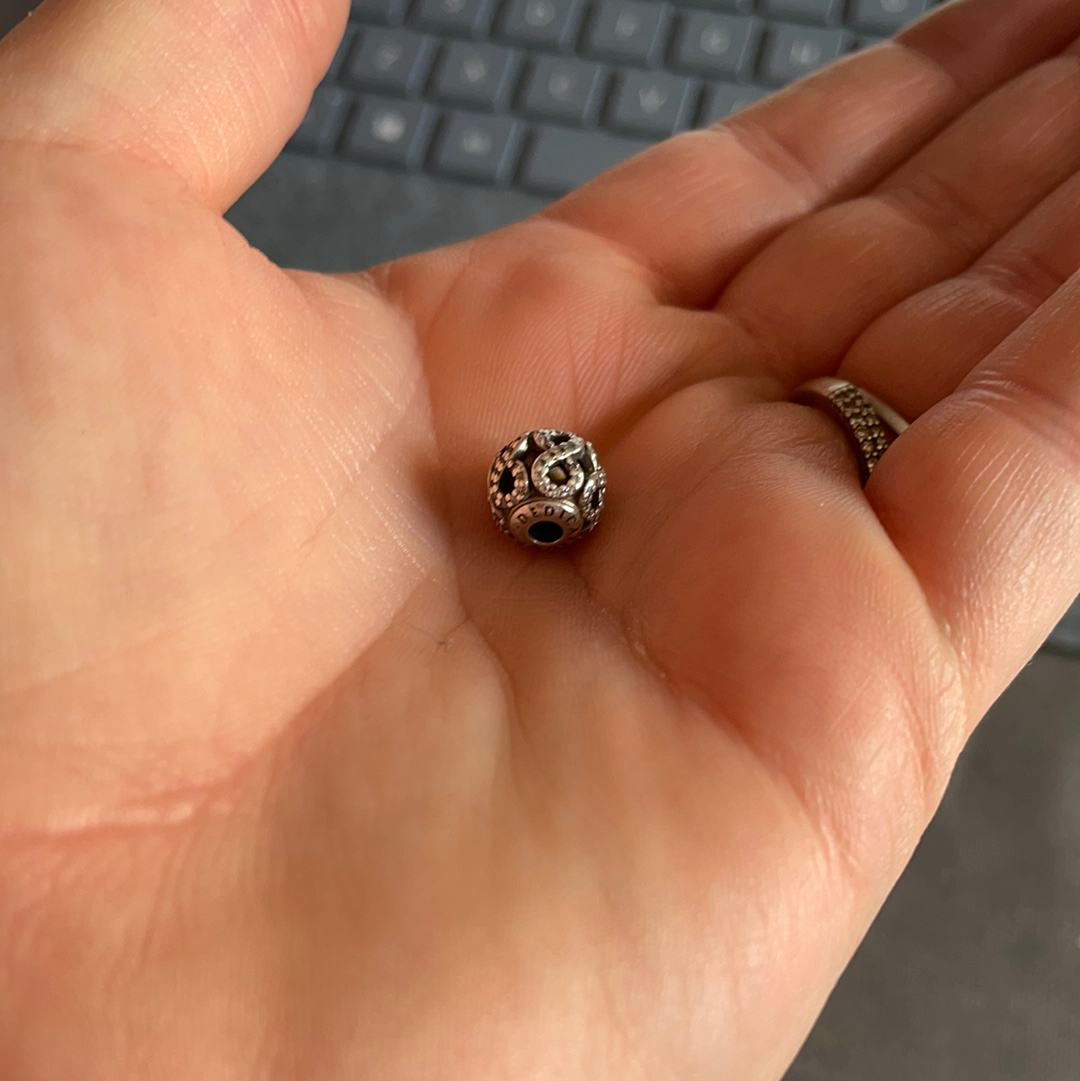 Genuine Pandora Essence Charm Pave Openwork Dedication Infinity Sign
