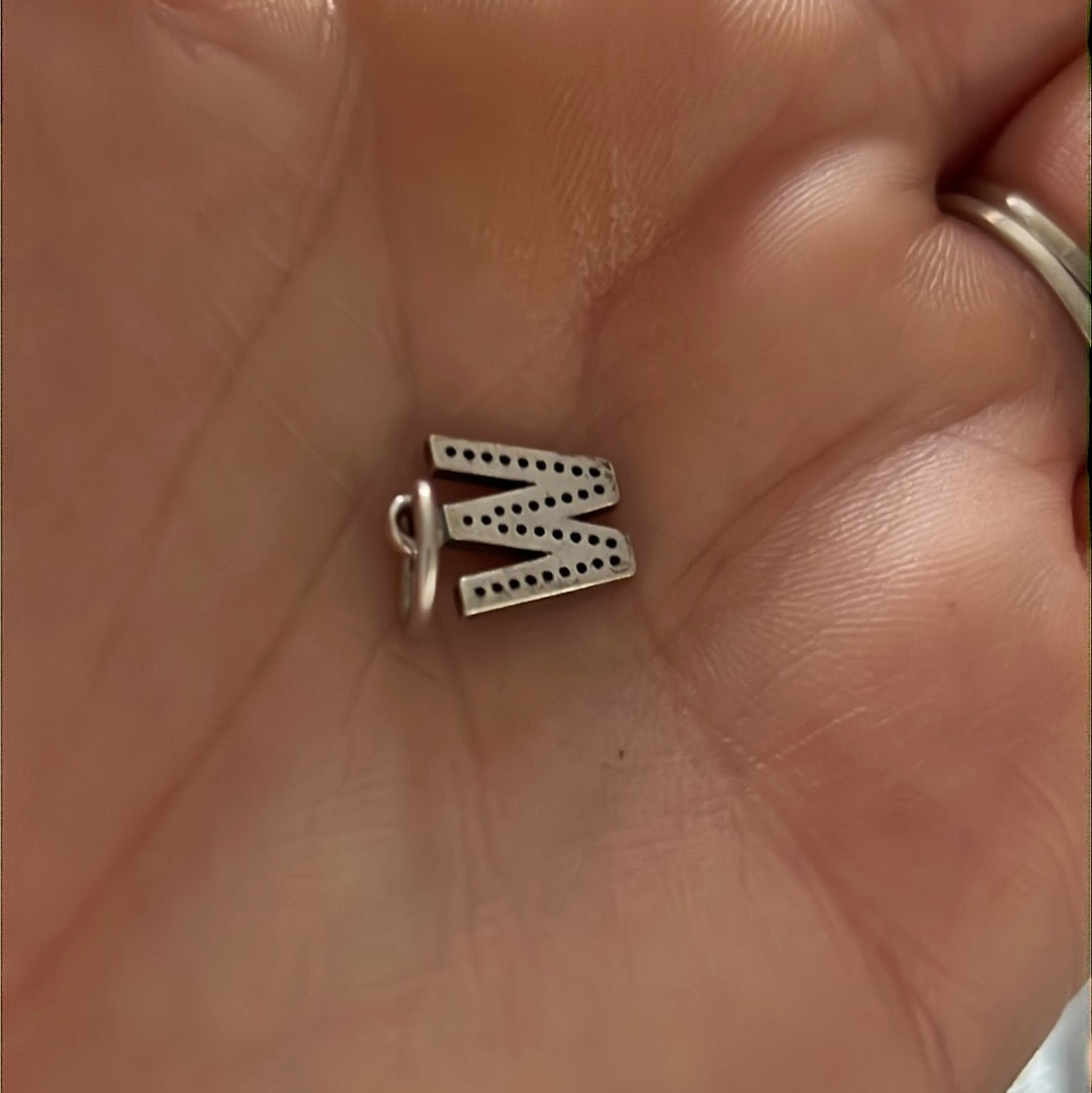 Genuine Pandora Letter W Dangle Pave
