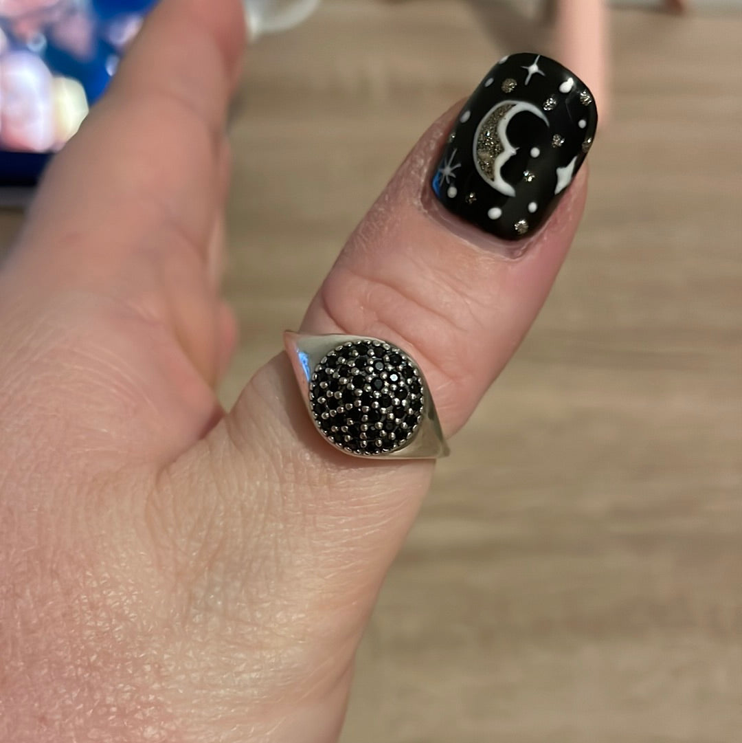 Genuine Pandora Black Love Pod Pave Sparkle Ring