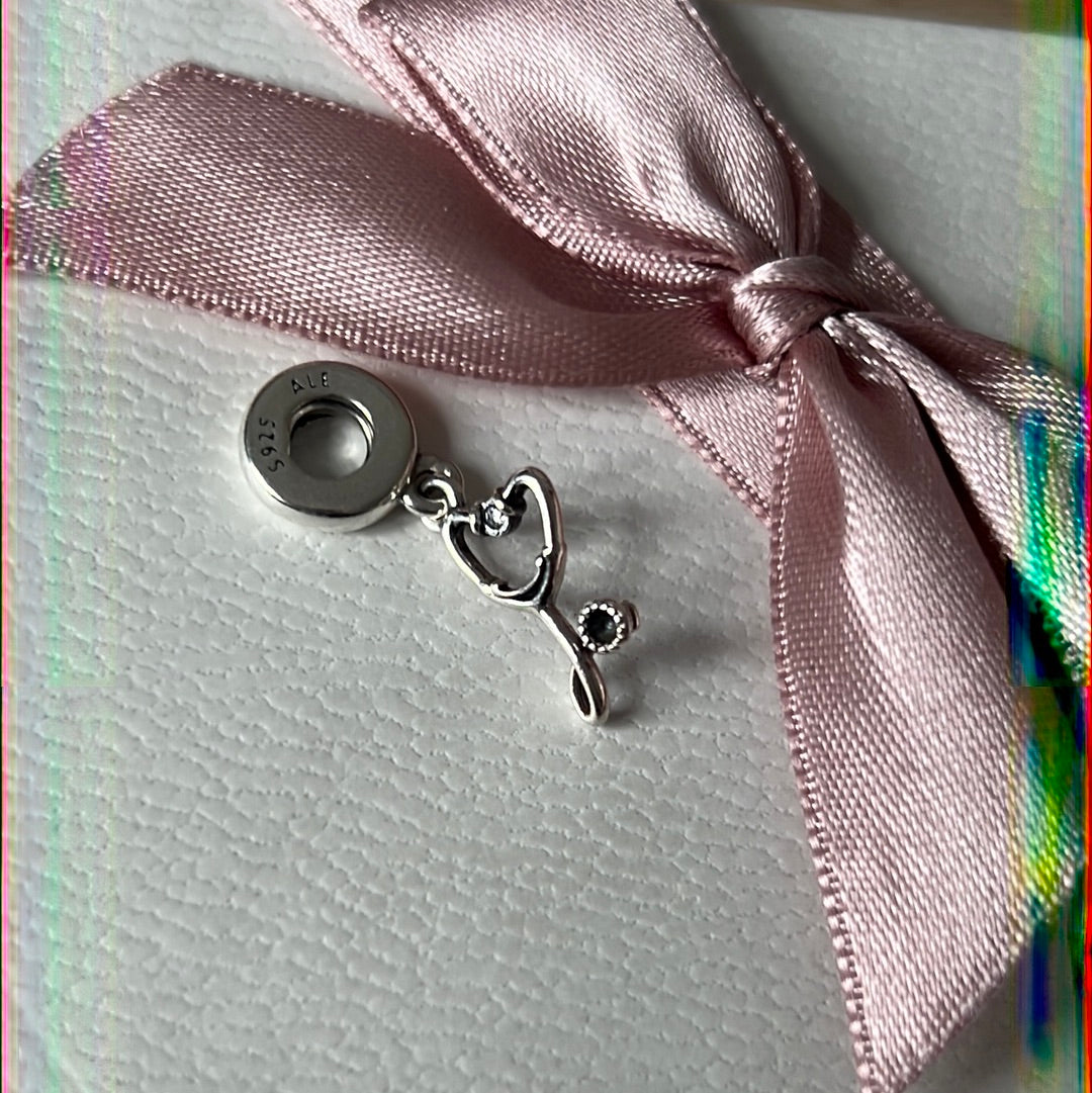 Genuine Pandora Stethoscope Heart Saver Nurse Doctor Charm