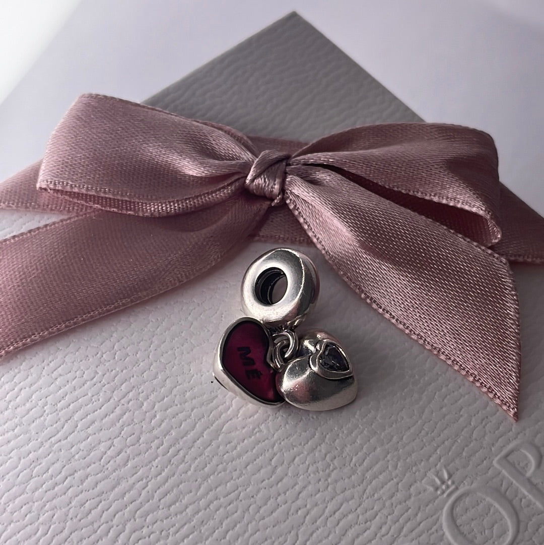 Genuine Pandora You and Me Heart Dangle Charm