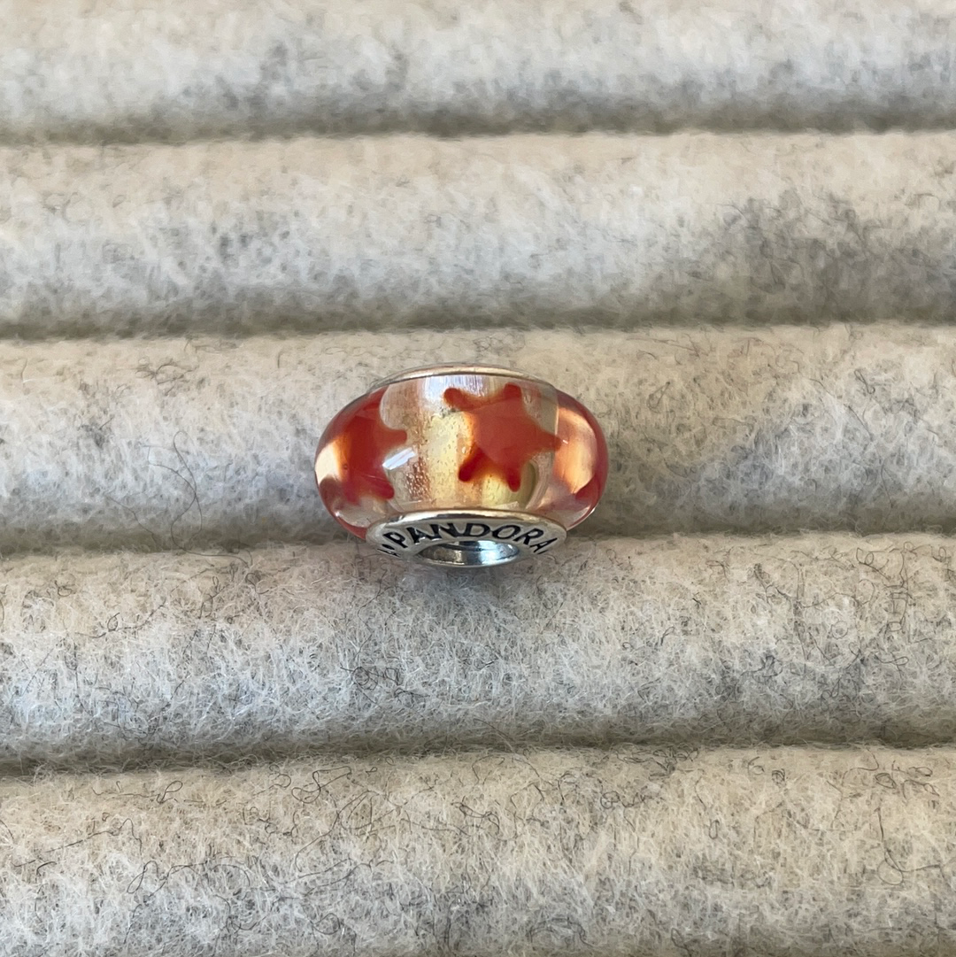 Genuine Pandora Red Star Murano Charm