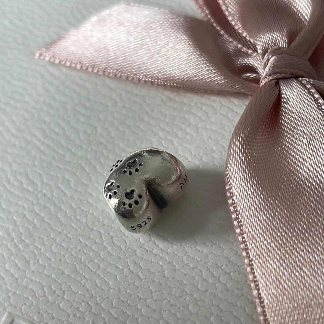 Genuine Pandora My Sweet Pet Paw Print Animal Lover Heart Charm