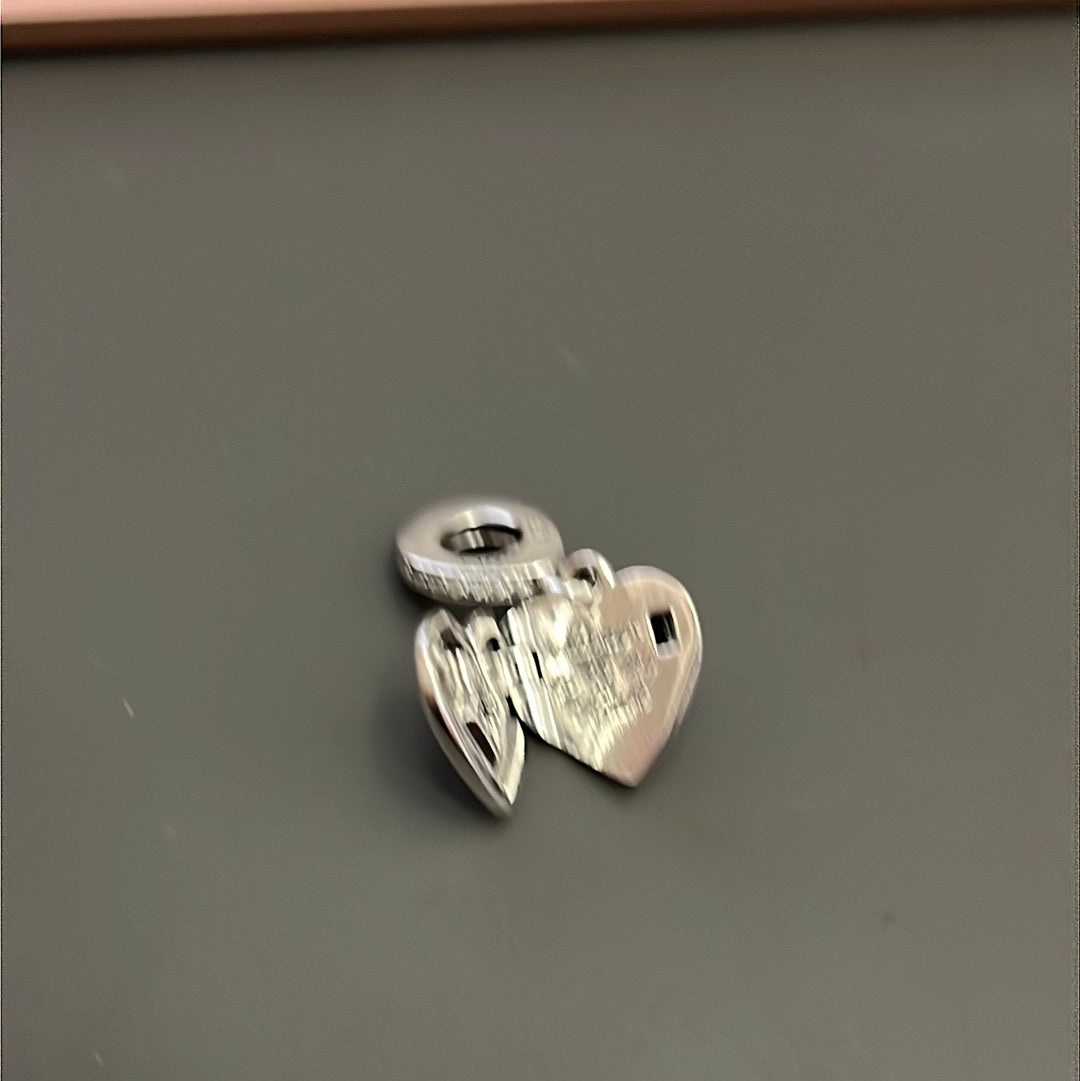Genuine Pandora Pave Heart Locket Dangle “Always in my heart” Charm