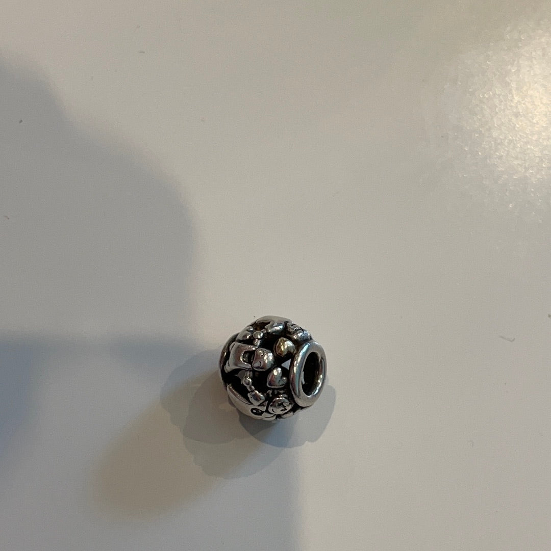 Genuine Pandora Family Forever Two Tone Holding Hands Open Work Charm