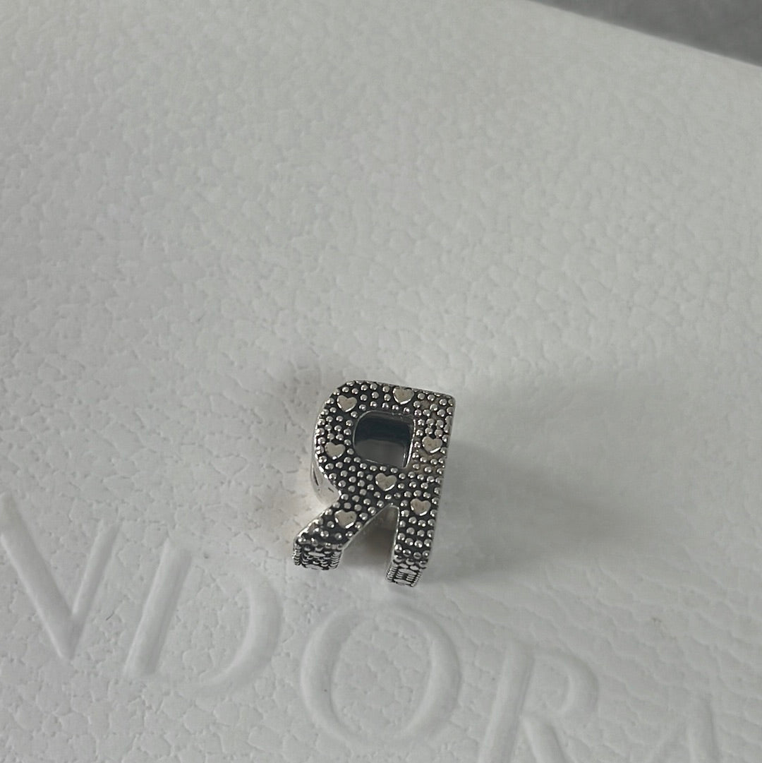 Genuine Pandora Letter Charm With Hearts R