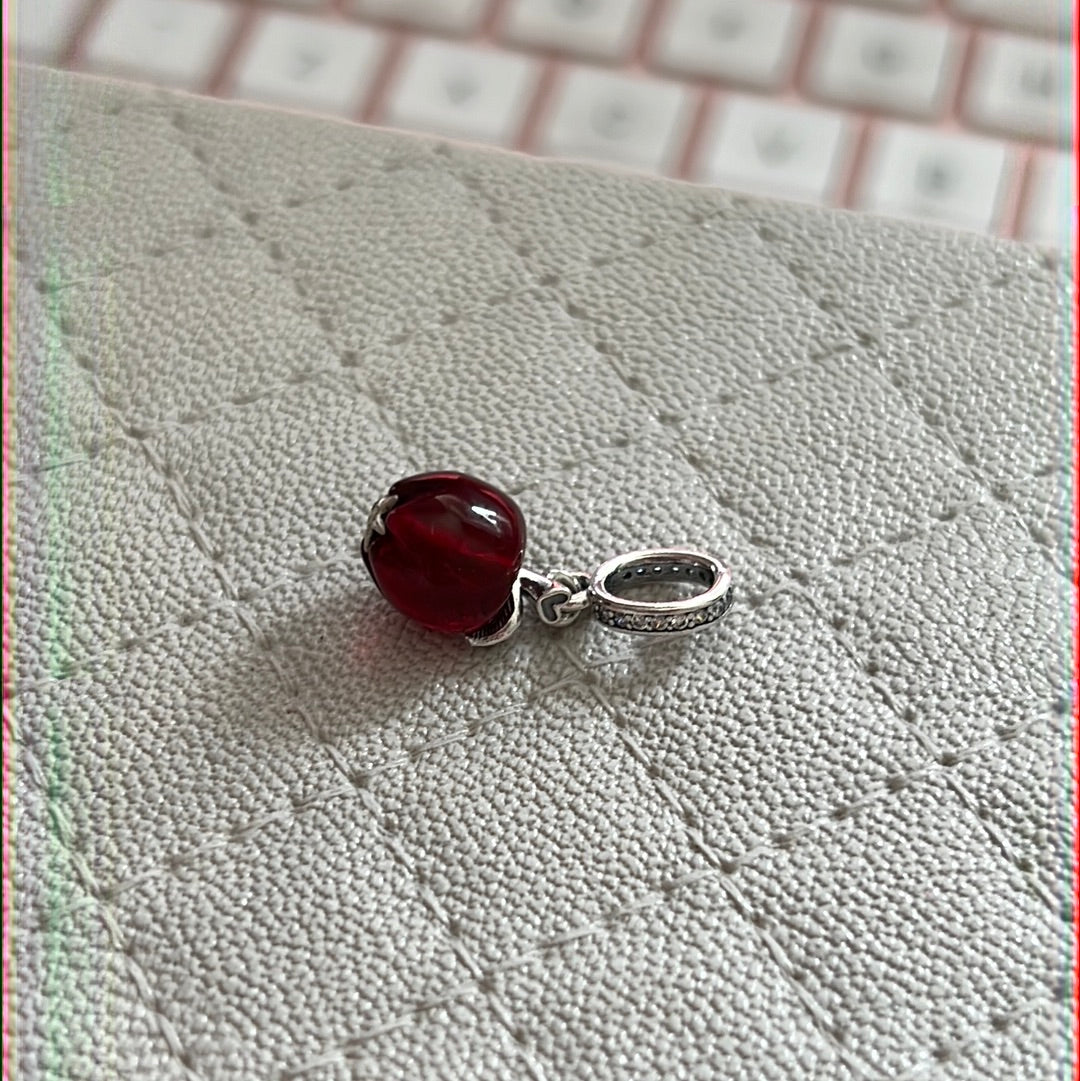 Genuine Pandora Murano Glass Apple Dangle Charm