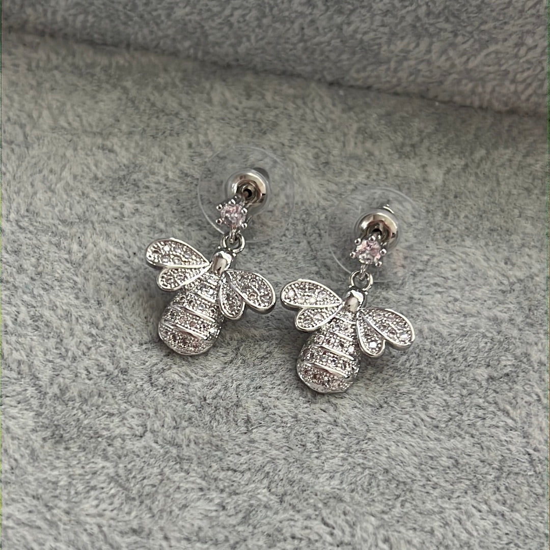 Brand New Sterling Silver Posts Bumble Bee Earrings Beautiful!