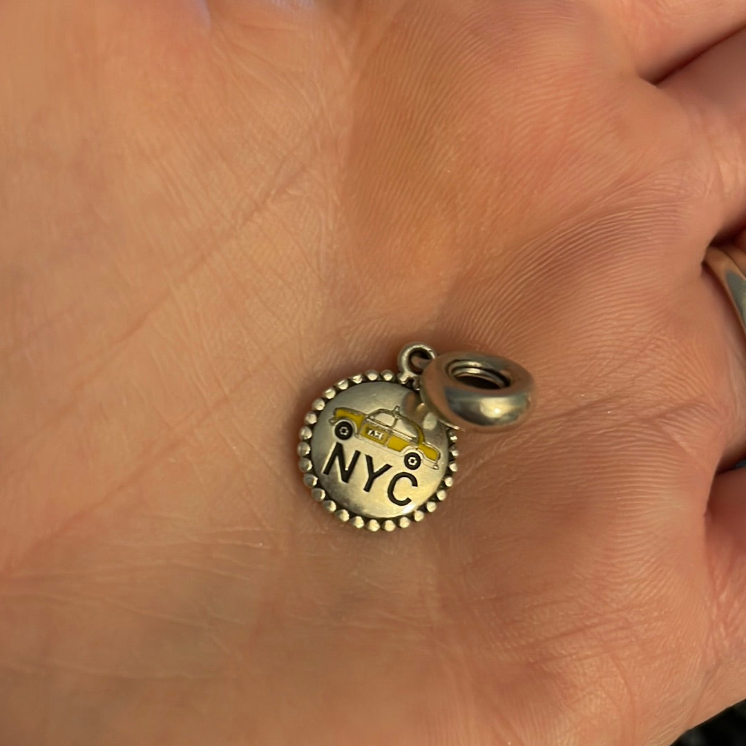 Genuine Pandora New York Yellow Taxi Rare Charm Travel Holiday