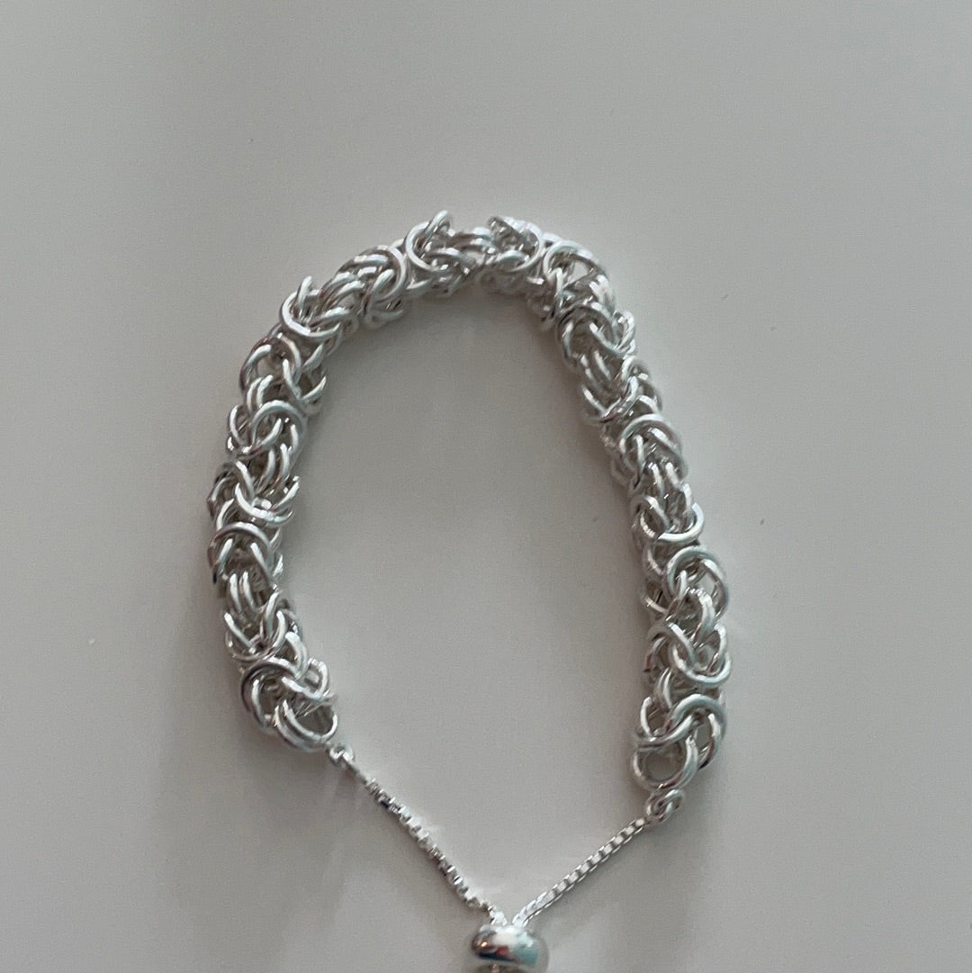 Sterling Silver Slider Bracelet Adjustable