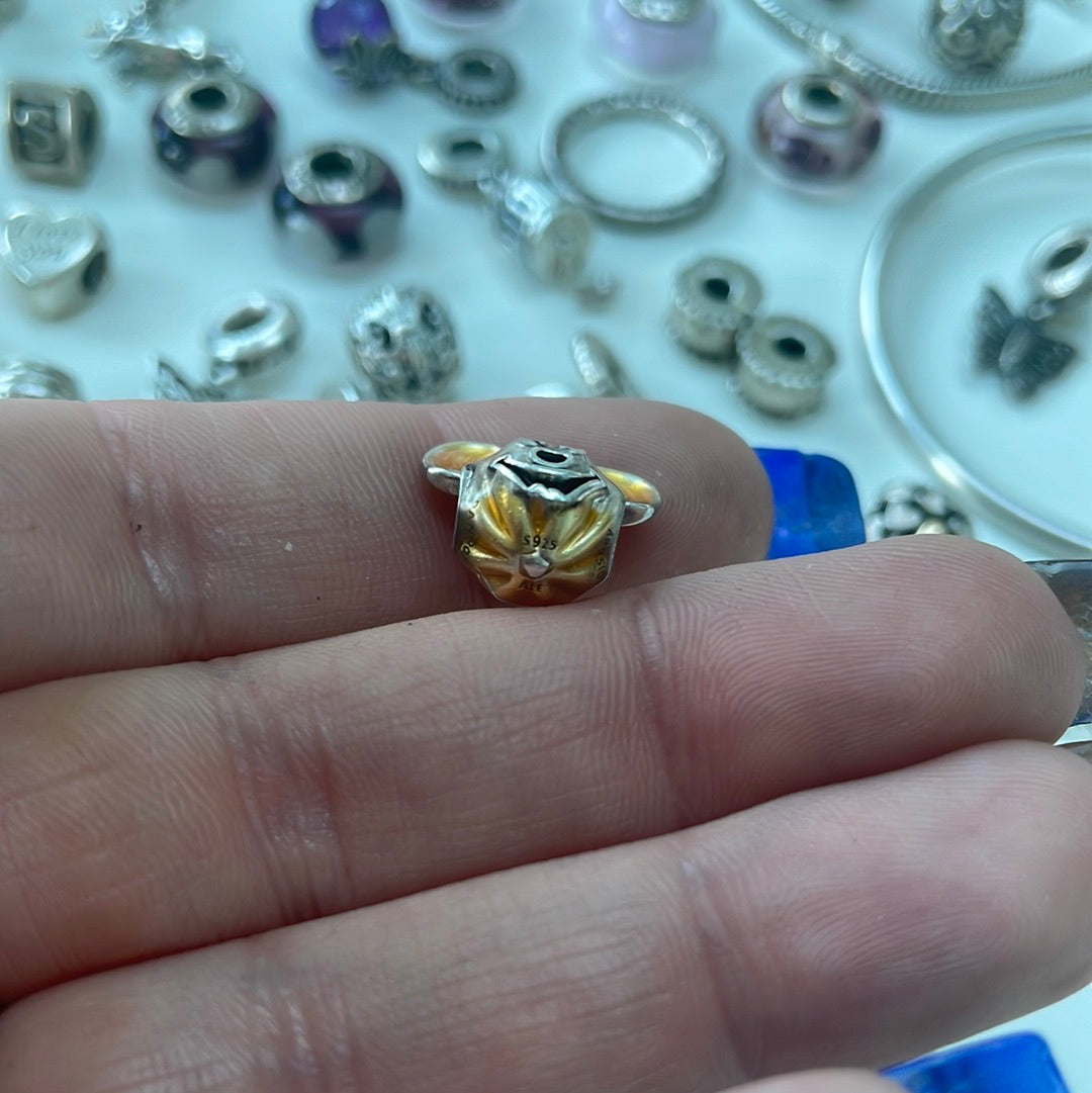 Genuine Pandora Disney Mickey Mouse BOO Enamel Pumpkin Charm