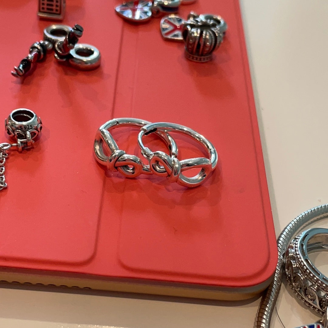 Genuine Pandora Knot Bow Hoop Earrings