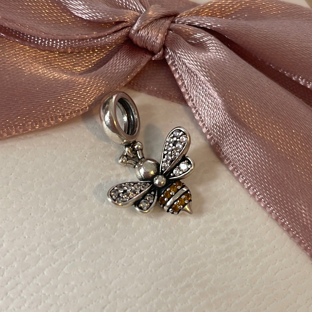 Genuine Ohm Pave Tiny Bee Charm