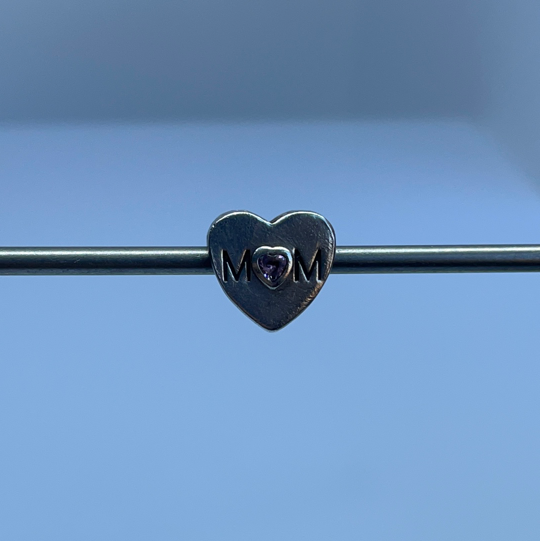 Genuine Pandora Mum Mom Stone Heart Charm Gift Charm