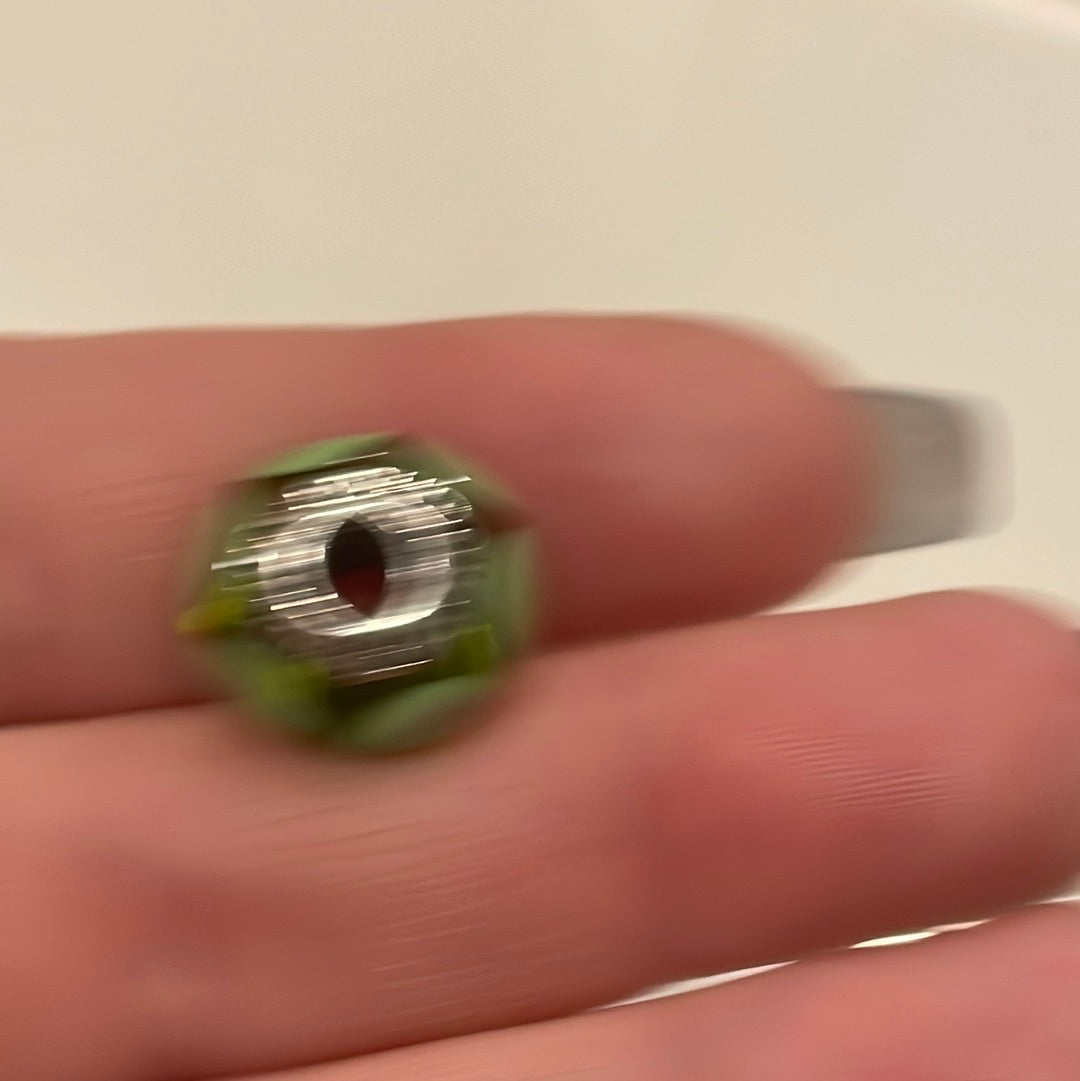 Genuine Pandora Green and White Large Polka Dot Murano Glass Charm
