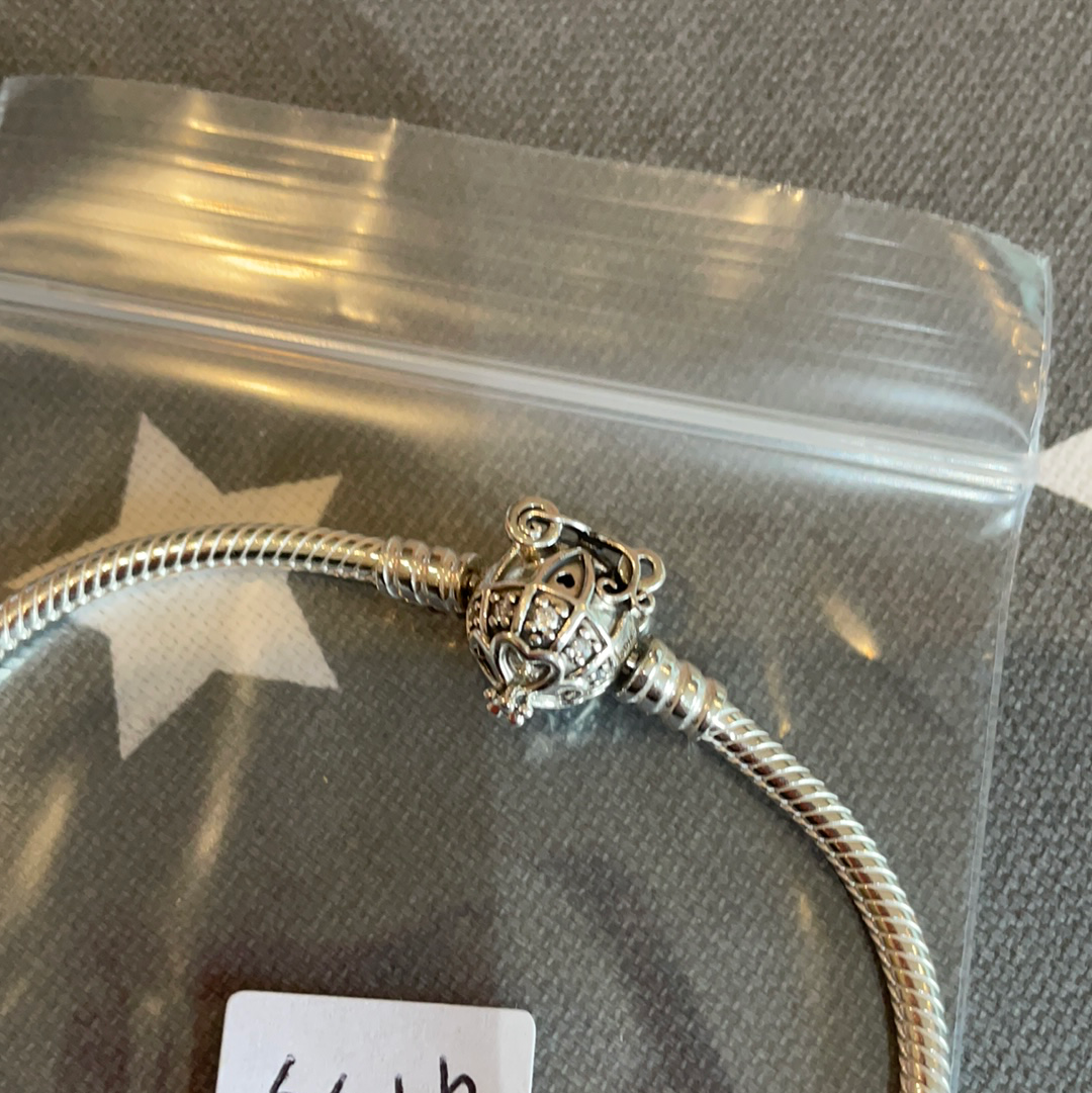 Genuine Pandora Disney Cinderella Carriage Pave Clasp Bracelet Moments 16cm