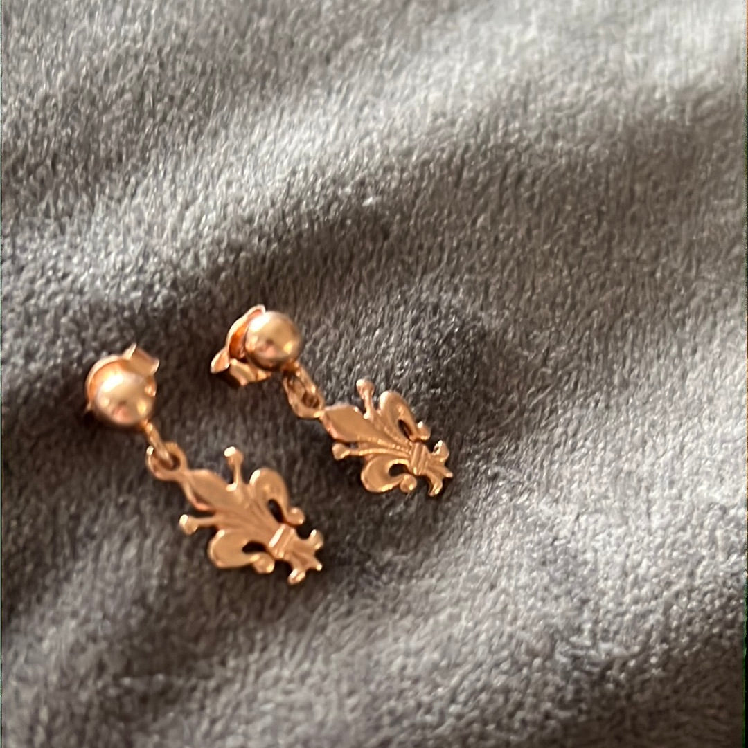 Sterling Silver Rose Gold Flir De Lise Earrings