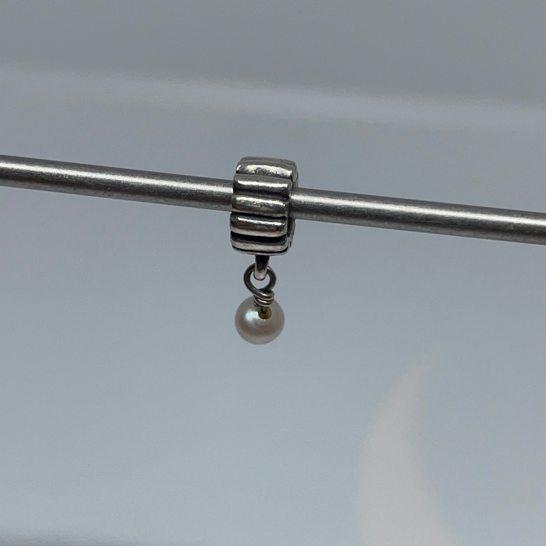Genuine Pandora White Pearl Droplet Retired Dangle Little Charm