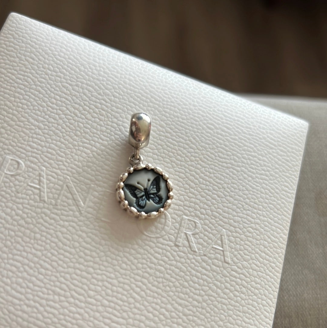 Genuine Pandora Butterfly Cameo Super Rare Dangle Charm