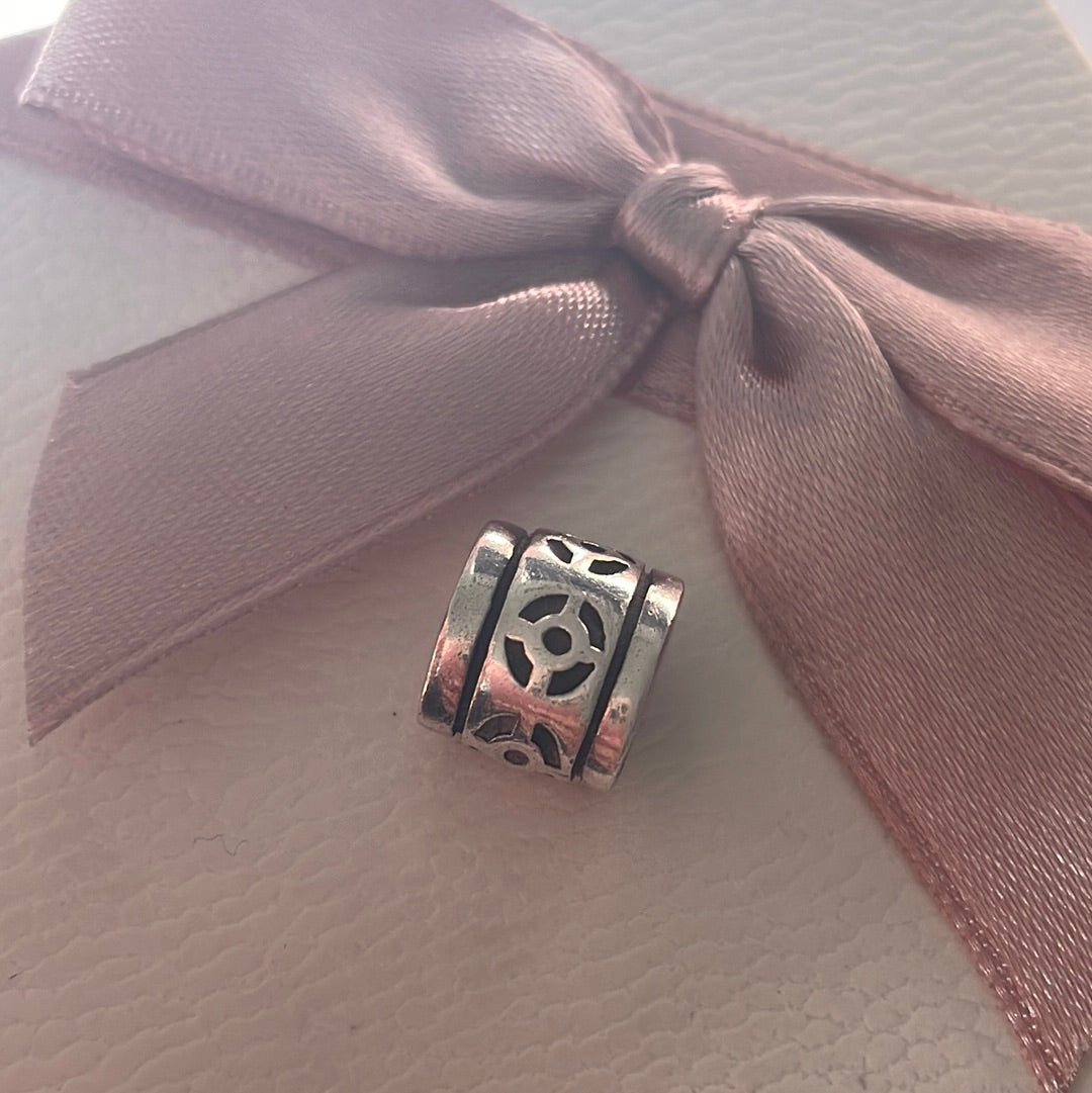 Genuine Pandora Retired Aztec Tribal Triangular Charm Oxidised Detail