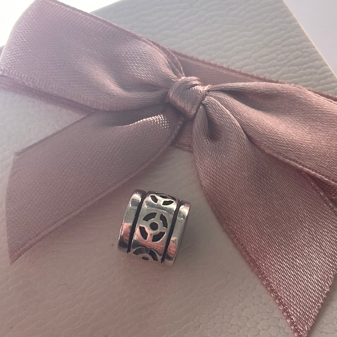 Genuine Pandora Retired Aztec Tribal Triangular Charm Oxidised Detail