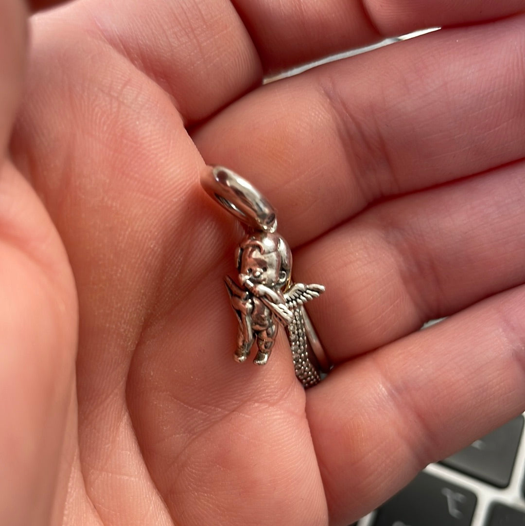 Genuine Pandora New Style Two Tone Cupid Dangle Charm