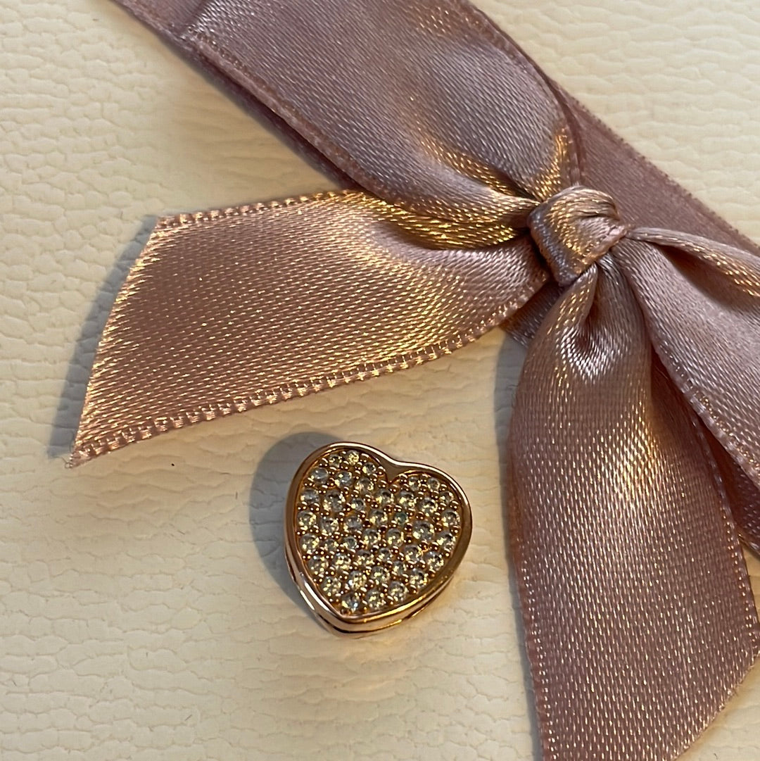 Genuine Pandora Reflexions Rose Gold Pave Heart Clip Charm