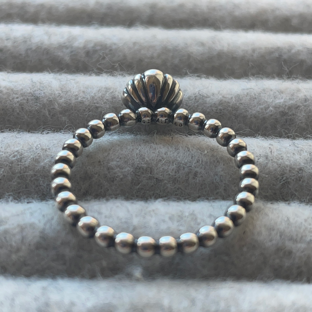Genuine Pandora Light Green / Yellowy Toned Birthstone Ring