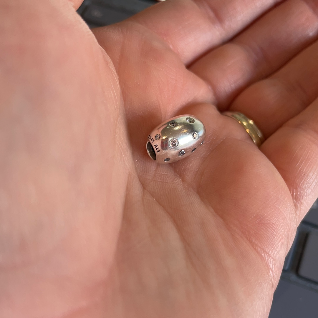 Genuine Pandora Seashell Pave Studded Clear CZ Cowrie Shell Beach
