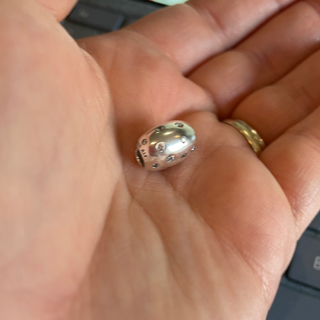 Genuine Pandora Seashell Pave Studded Clear CZ Cowrie Shell Beach