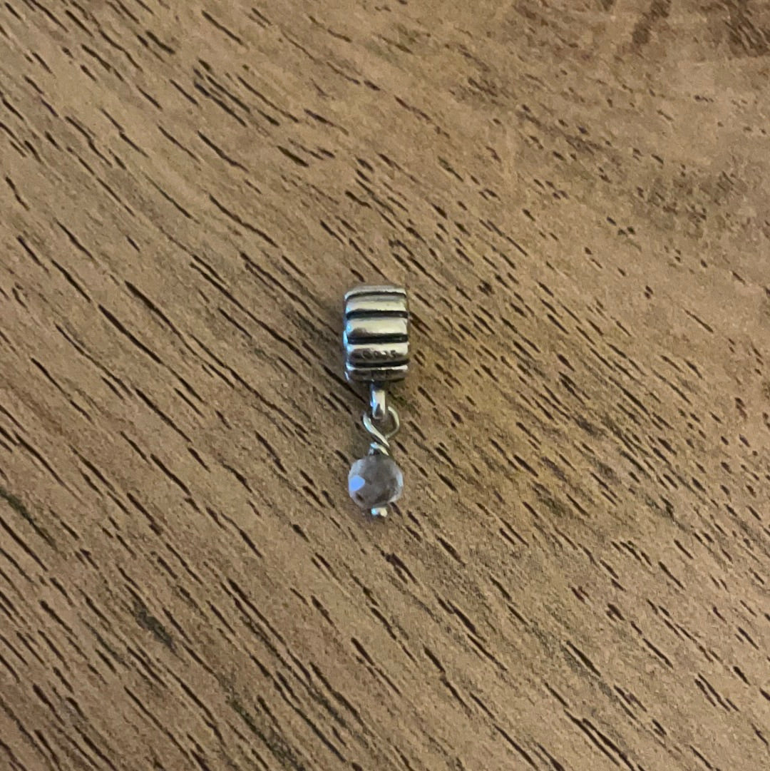 Genuine Pandora Dangle Charm with Choice of Colour Stone