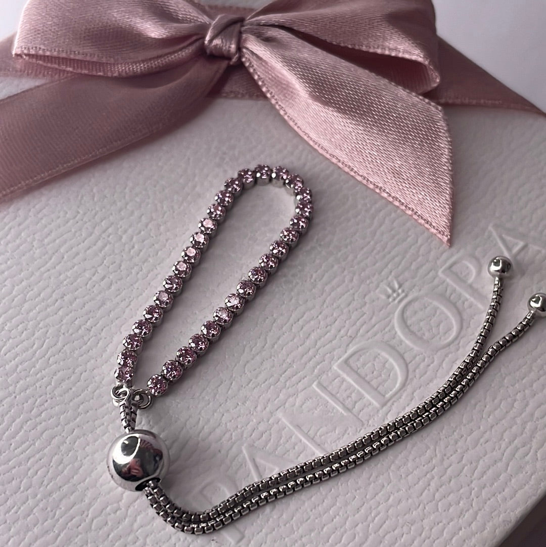 Genuine Pandora Sparkling Beauty Clear Stone Tennis Sparkle Bracelet