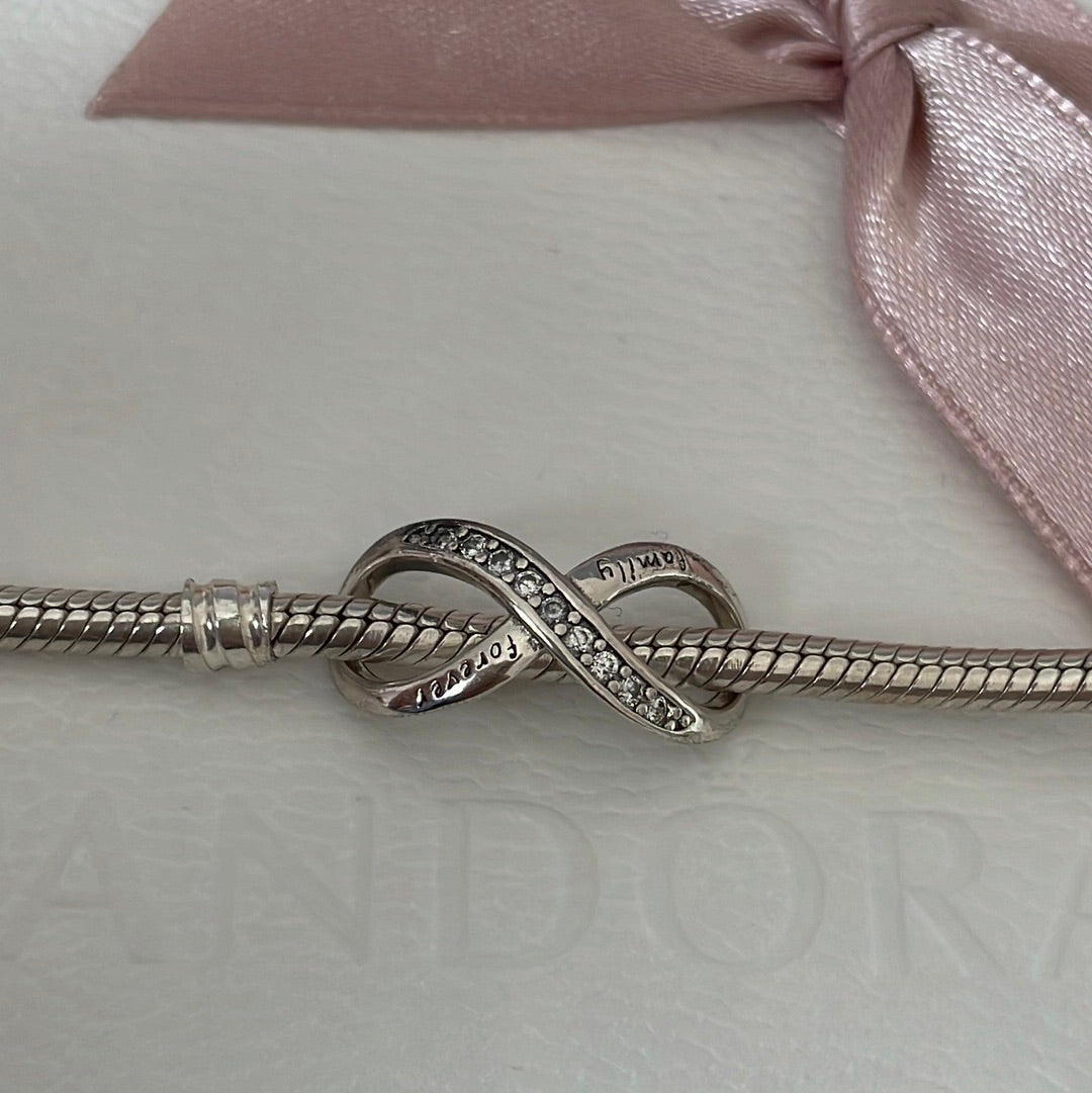 Unbranded Family Forever Pave Infinity Charm