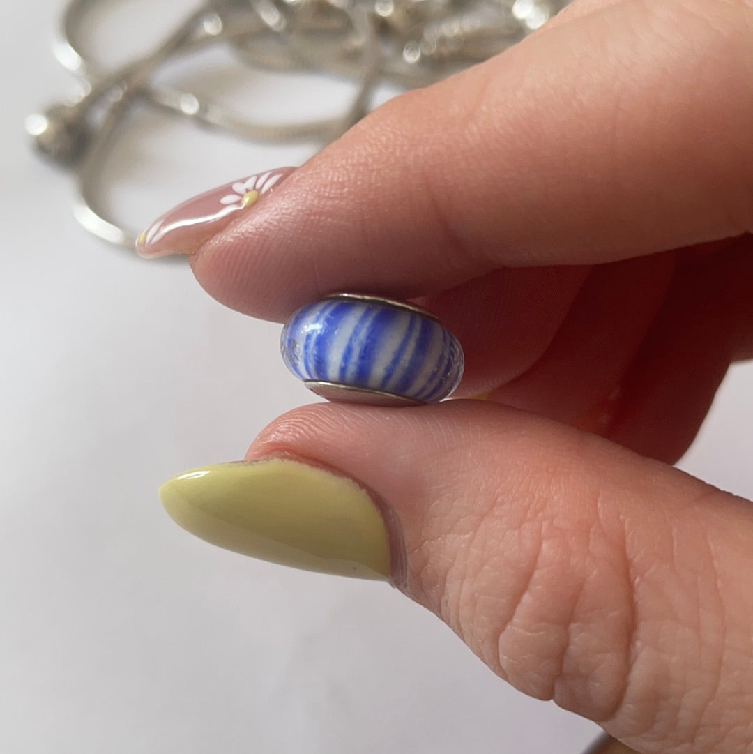 Genuine Pandora Candy Stripe Murano in Blue