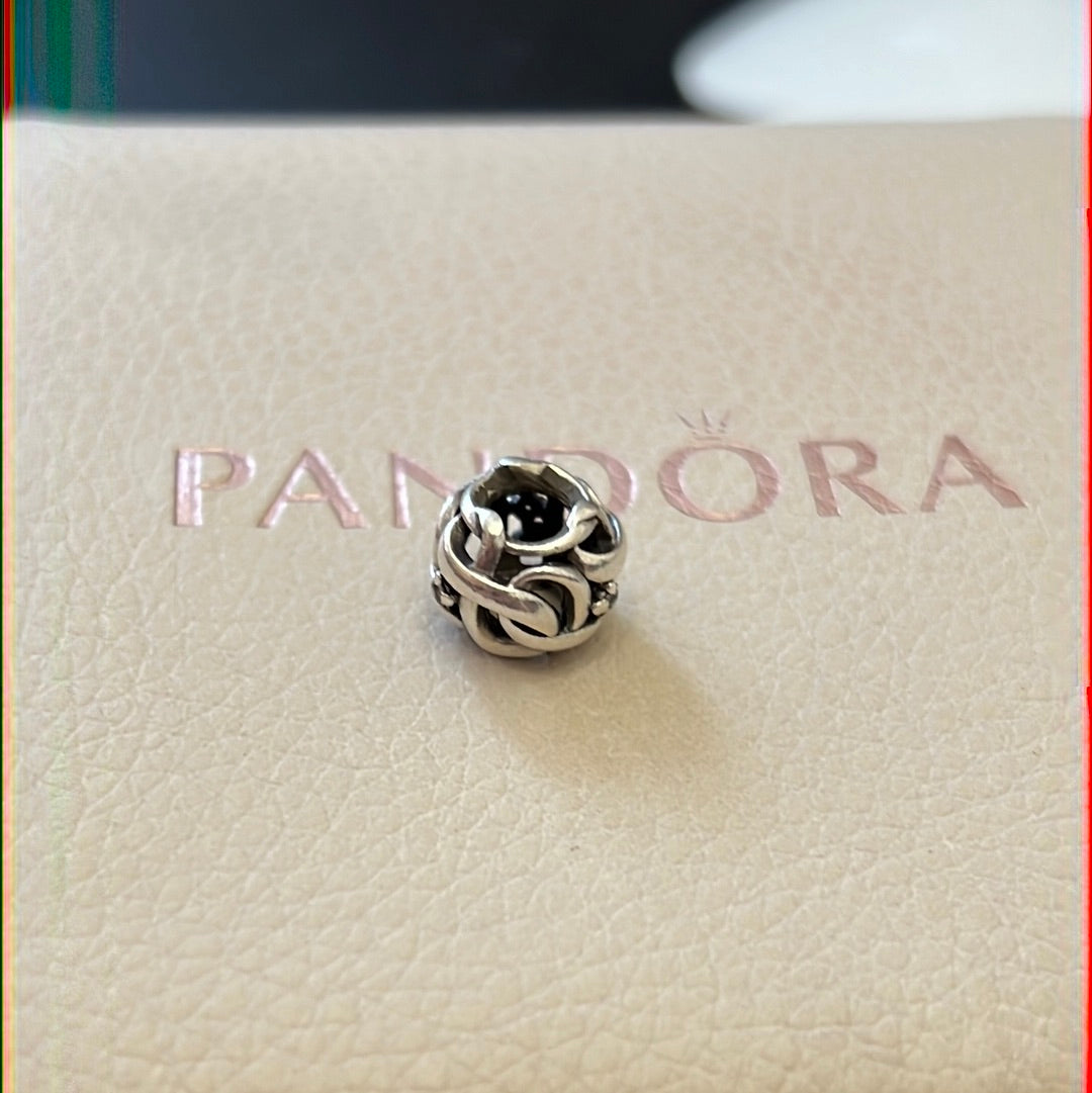 Genuine Pandora Pave Openwork Woven Infinity Together Charm