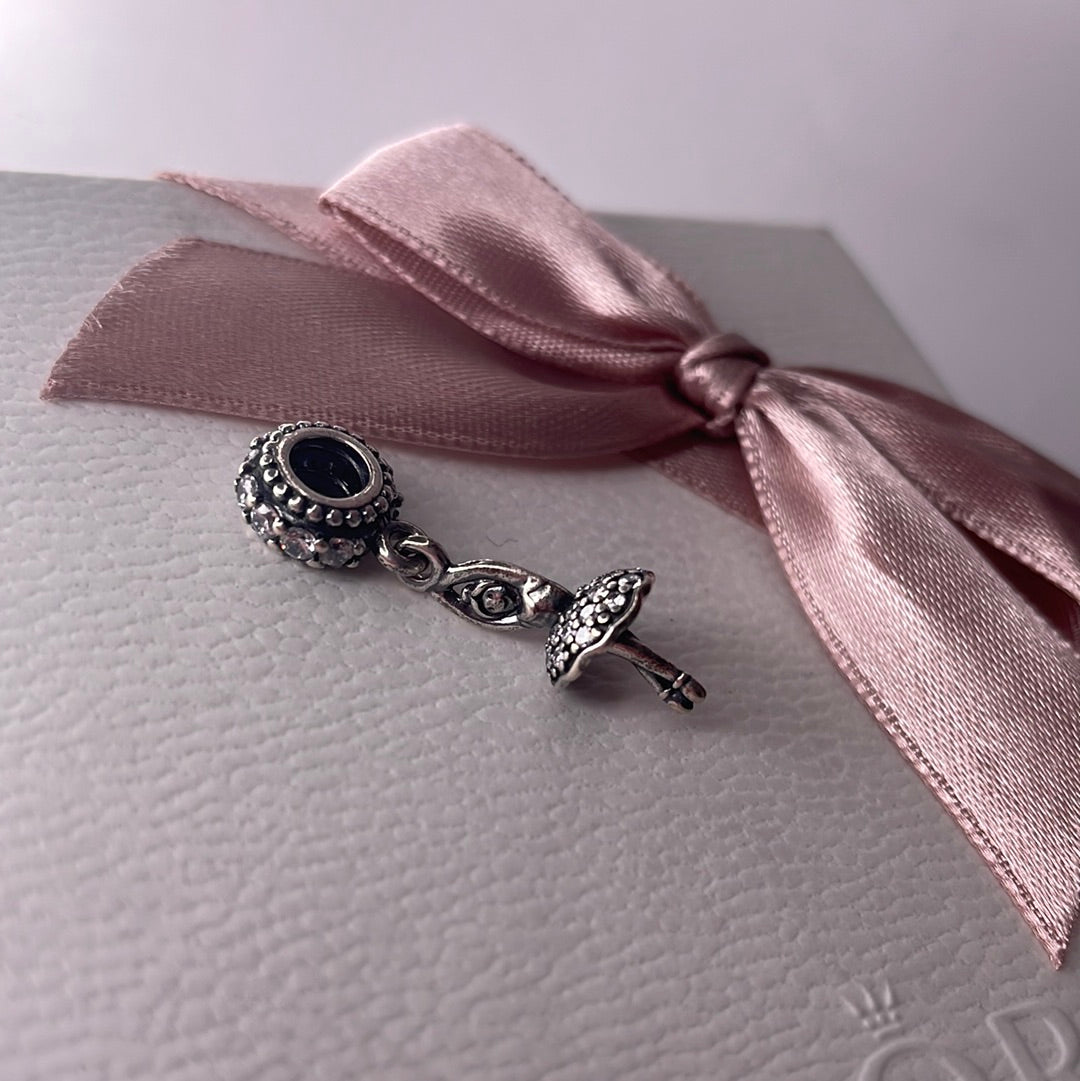 Genuine Pandora Beautiful Dangle Ballerina Charm with Pave Skirt