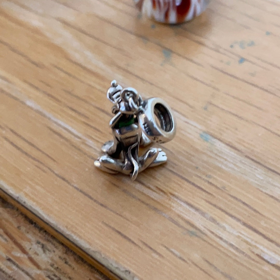 Genuine Chamilia Disney Pluto Dog Dangle Green Enamel Dangle Charm