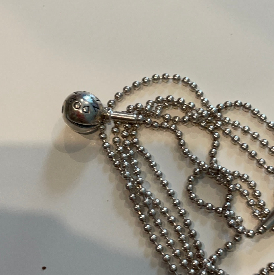 Genuine Pandora Essence Thin Snake Chain Beaded Retired Necklace 80cm