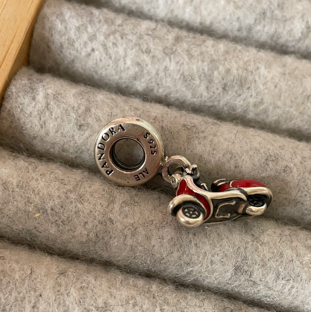Genuine Pandora Charm Red Vespa Scooter Italian Dangle Charm